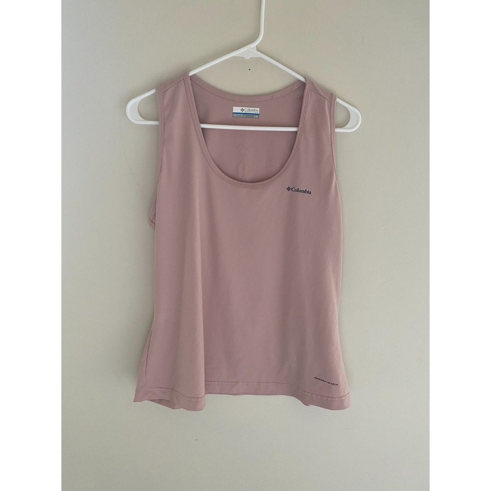 Columbia Womens Omni Wick Tank Top Pink Athletic Running Workout Size L